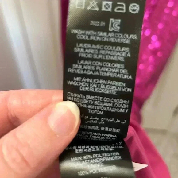 Fully sequinned  fuschia pink evening dress, plus size - Picture 8 of 16